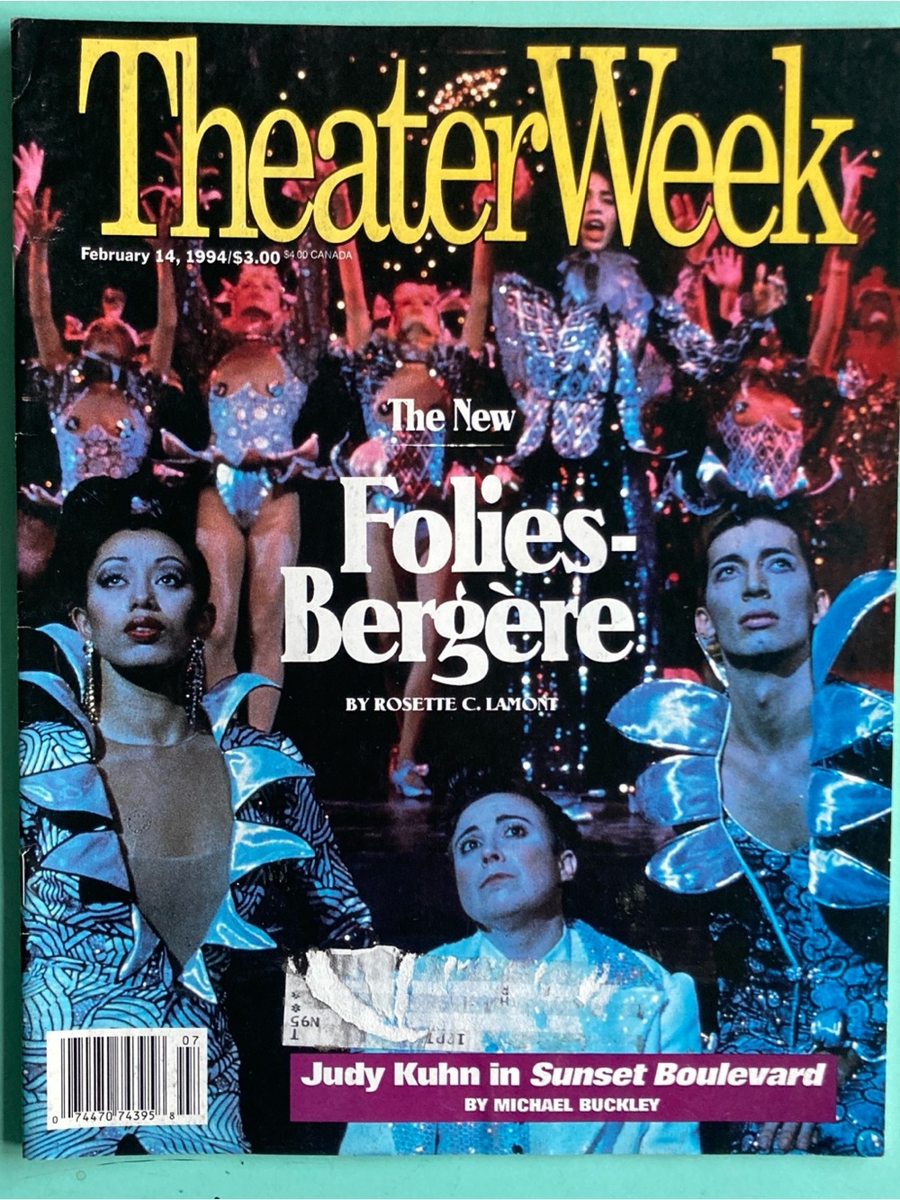 Folies-Bergere - Judy Kuhn Theater Week Magazine February 14 1994 label residue